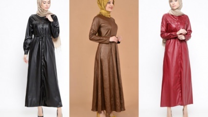 Lederbekleidungsmodelle in Hijab-Kleidung