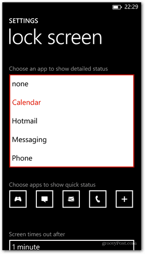 Windows Phone 8 Passen Sie den detaillierten Status der Sperrbildschirm-App an