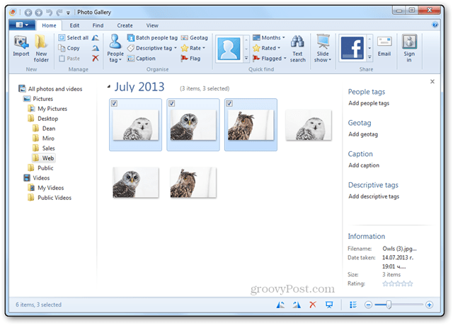 Fotos Größenänderung Tutorial Windows Live-Fotogalerie Hauptbildschirm Größe Fotos und Originalfotos geändert