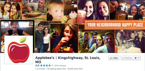 Applebees Facebook-Seite