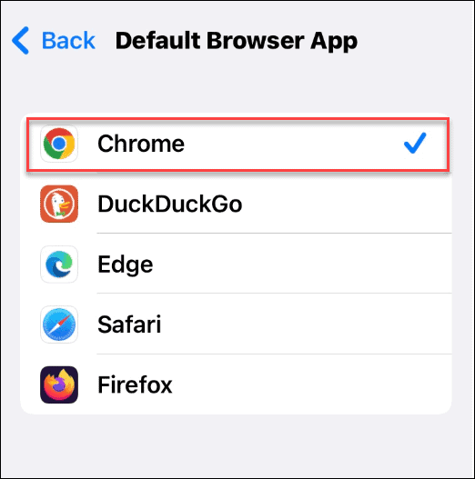 Chrome-Standardbrowser iPhone