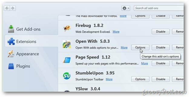 Open-With Firefox-Erweiterungsüberprüfung