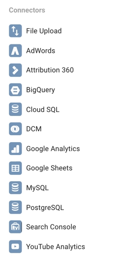 Mit Google Data Studio können Sie eine Verbindung zu verschiedenen Datenquellen herstellen.