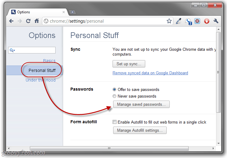 gespeicherte Chrome-Passwörter verwalten