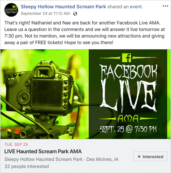 Facebook Event Post für AMA.
