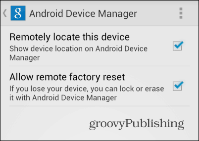 Einstellungen für den Android-Geräte-Manager