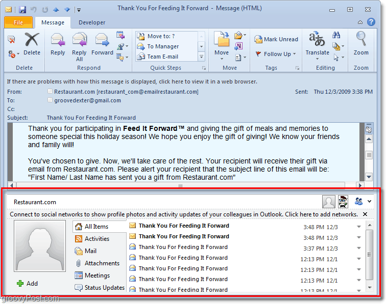 So deaktivieren Sie den Personenbereich in Outlook 2010