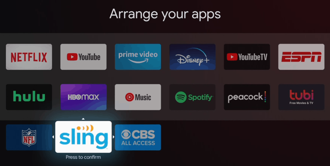 Ordnen Sie Apps auf dem Chromecast mit dem Google TV-Startbildschirm neu an