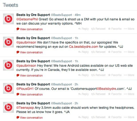 Beats by Dre unterstützen Tweets