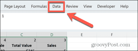 Excel-Datenmenü