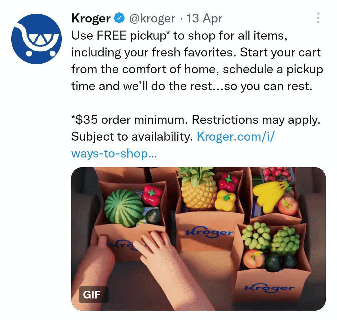 Bild des Kroger-Tweets mit GIF