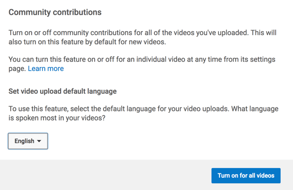 Aktiviere die Funktion, mit der die YouTube-Community Untertitel für dich übersetzen kann.
