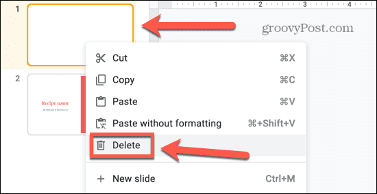 Google Slides löschen slidev