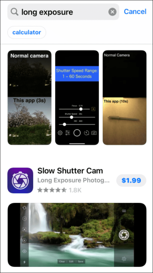 Langzeitbelichtung App Store iPhone