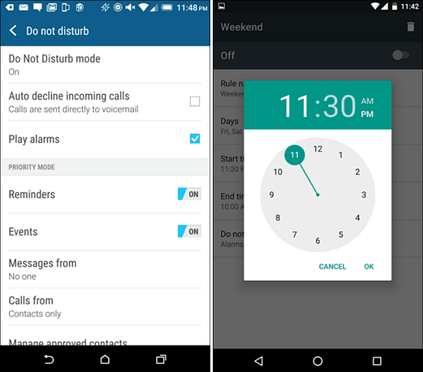 Android-Tipp: Einschalten und Zeitplan nicht stören