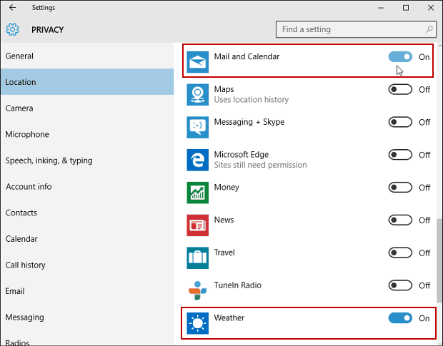 Windows 10-Einstellungen Datenschutz