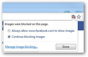 Blockieren Sie weiterhin Bilder in Chrome