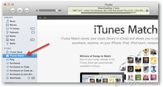 iTunes Match in iTunes 10.5.1