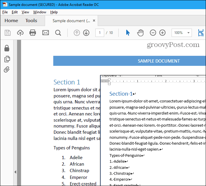 PDF-Datei und Word-Datei