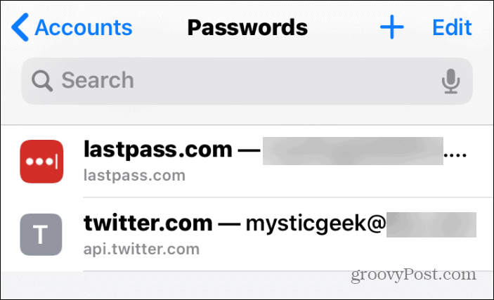 Passwörter Safari