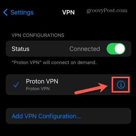 iPhone VPN-Informationen