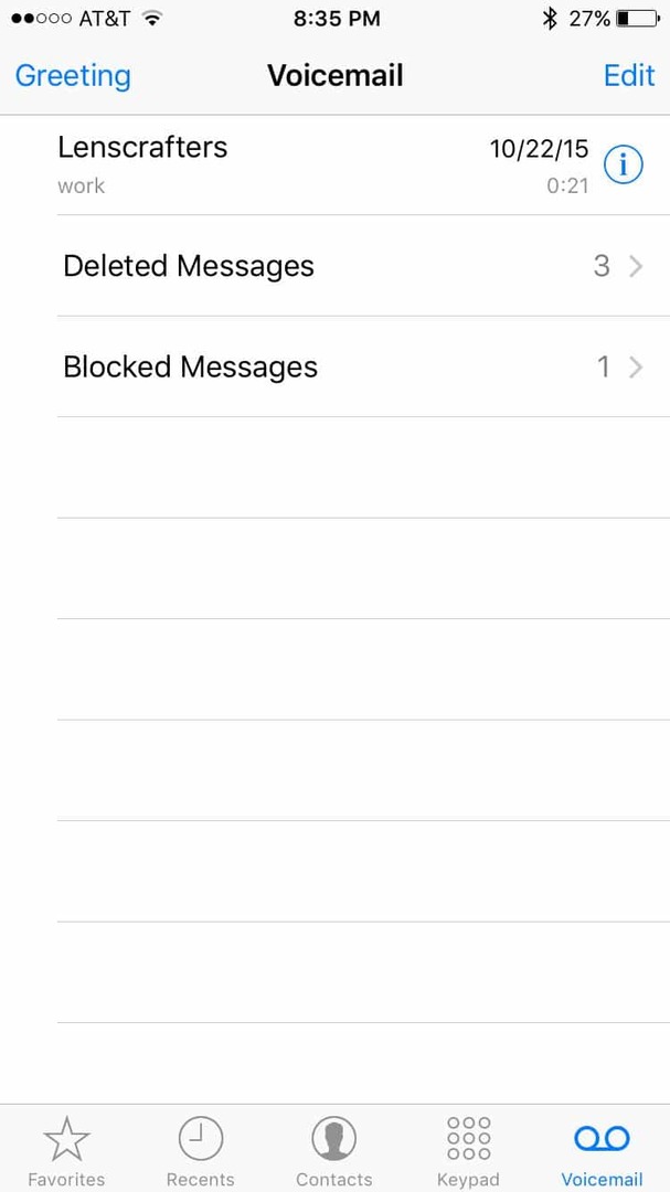 iPhone blockierte Voicemail-Nachrichten