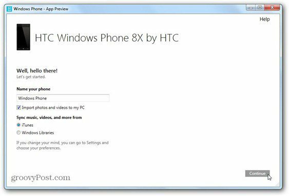 Windows Phone 8 Windows Phone App für Desktop Vorbildname Telefon hat entschieden, was synchronisiert werden soll