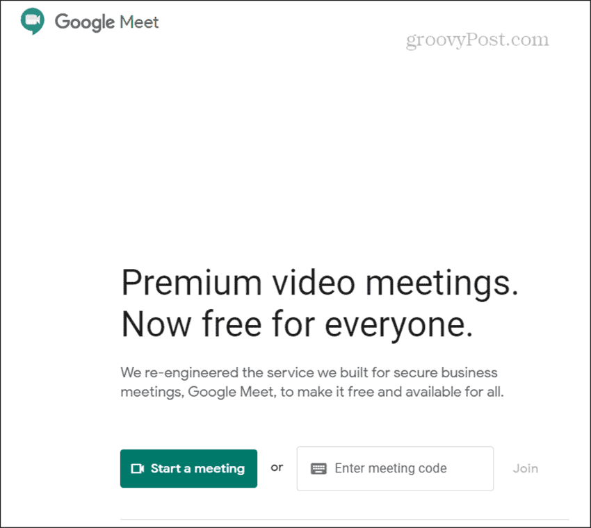 Google Meet startet