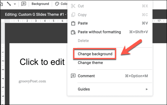 Ändern des Hintergrunds einer Google Slides-Vorlagenfolie