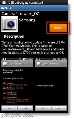 Installationsprogramm für das Firmware-Update für Samsung-Kameras