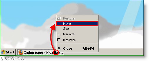Windows XP Screenshot - Fenster verschieben