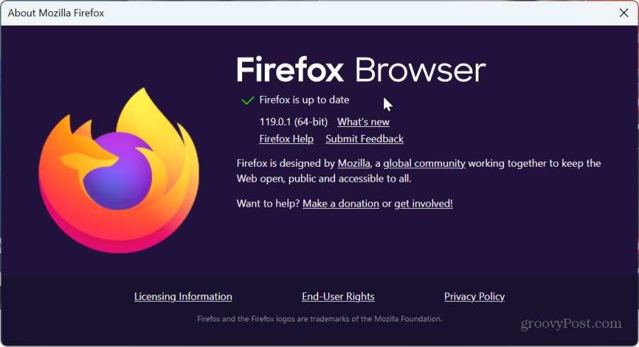 über den Firefox-Browser Mozilla