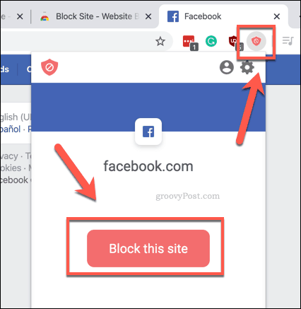 Schnelles Blockieren einer Site mithilfe von BlockSite in Chrome