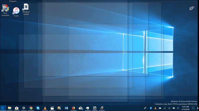 Desktop-Peek-Funktion Windows 10