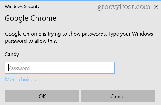 Geben Sie Ihr Windows-Passwort ein