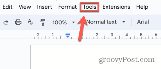 Menü „Werkzeuge“ von Google Docs