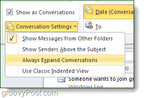 Outlook 2010-Konversationseinstellungen