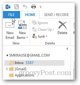 So erstellen Sie eine PST-Datei für Outlook 2013 - Klicken Sie auf Datei