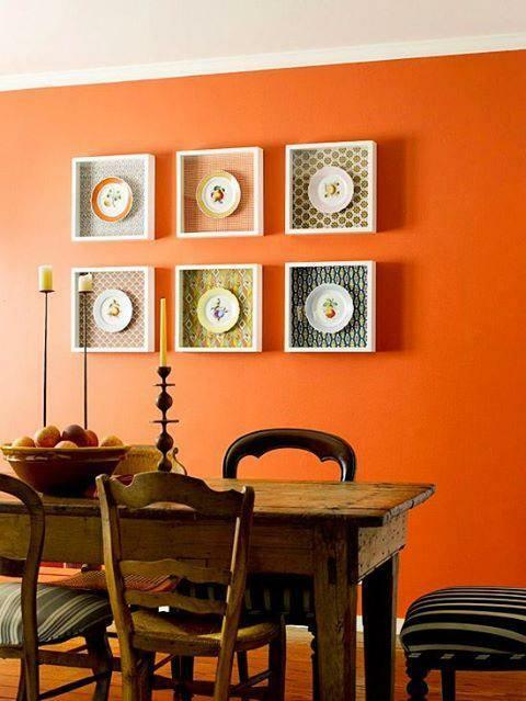 Verwendung von orangefarbener Farbe in der Heimdekoration 