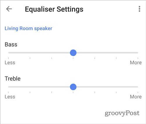 Google Home Sound Equalizer Equalizer eingestellt