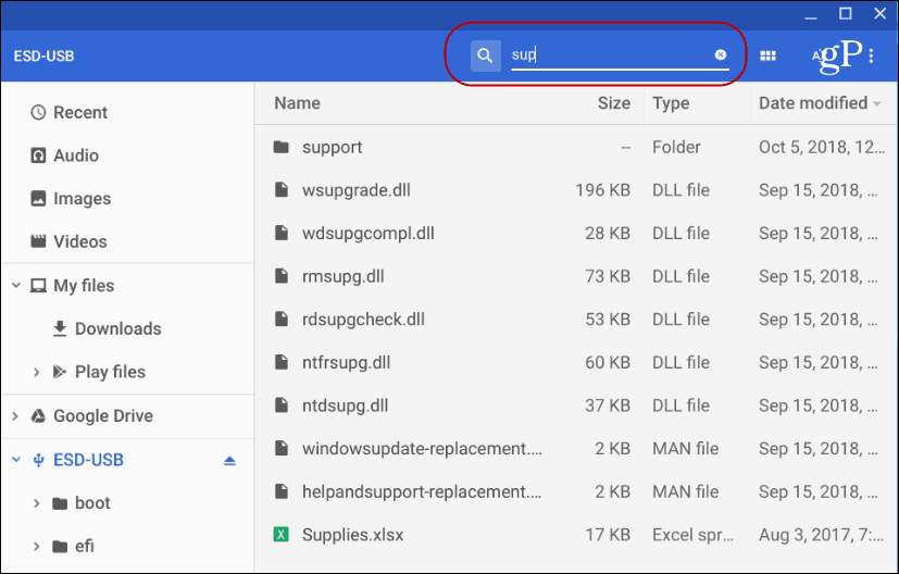 Dateien durchsuchen Chromebook