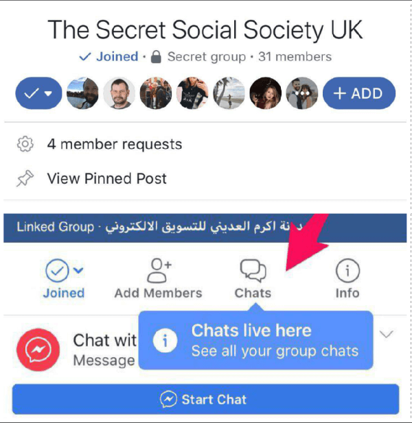 Facebook führt möglicherweise auch eine Schaltfläche ein, mit der Gruppen schnell Freunde und eine Reihe neuer Chat-Funktionen hinzugefügt werden können.