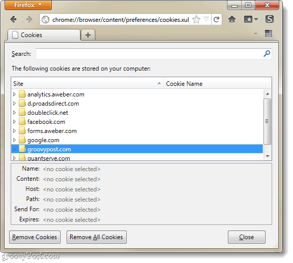 Firefox 4-Cookie-Manager