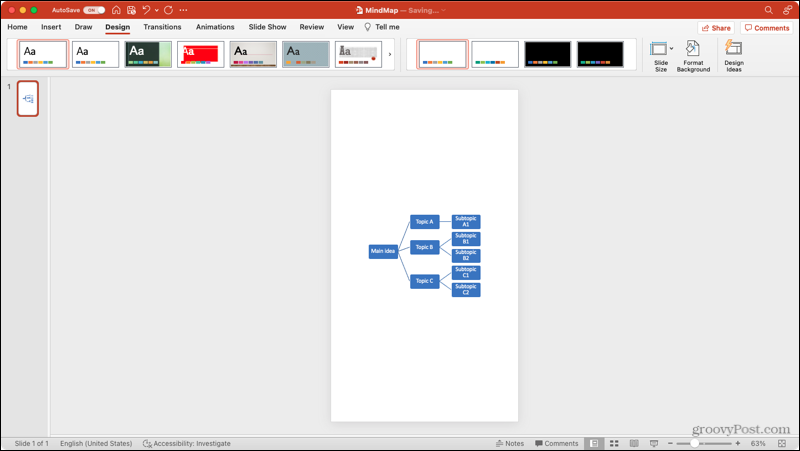 Ausrichtung von Hochformatfolien in PowerPoint auf dem Mac