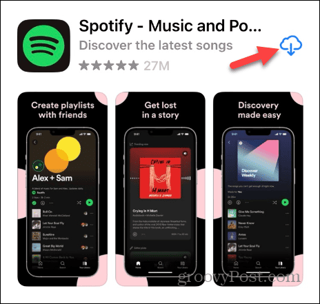 Installieren Sie Spotify iPhone neu
