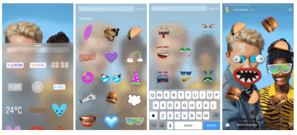 Instagram-Benutzer können jetzt jedem Foto oder Video in ihren Instagram-Geschichten GIF-Aufkleber hinzufügen.