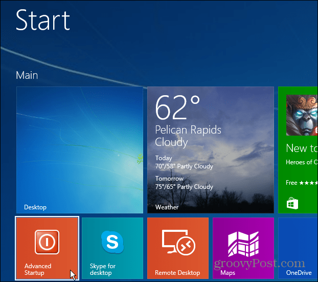 Greifen Sie auf einfache Weise auf Windows 8.1 Advanced Startup zu