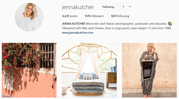 Jenna denkt an ihren Instagram-Feed wie an eine Zeitschrift.