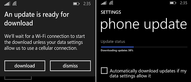 Aktualisieren des Windows Phone 8-1-Updates