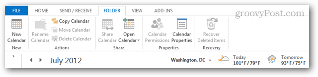 Outlook Share Kalender und Wetterleiste